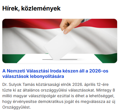 Read more about the article ORSZÁGGYŰLÉSI VÁLASZTÁS IDŐPONTJA