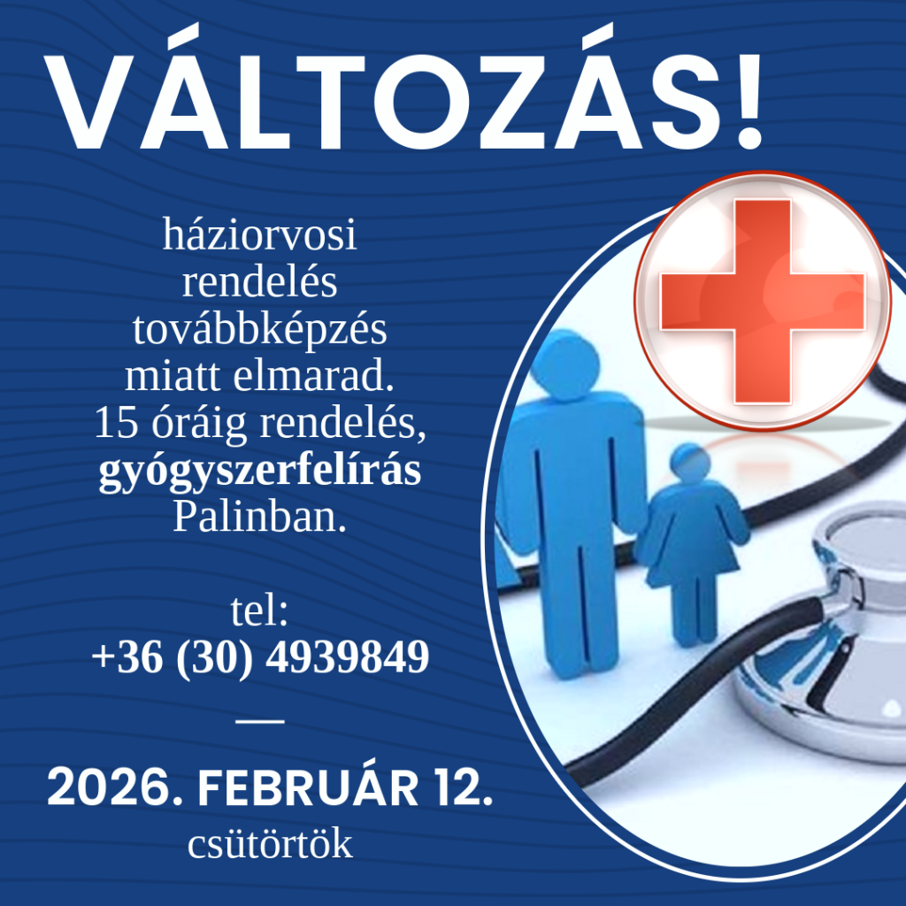 Read more about the article RENDELÉS VÁLTOZÁS!