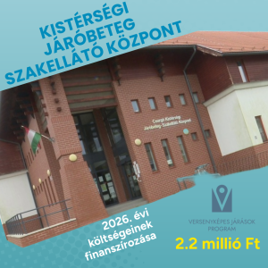 Read more about the article KISTÉRSÉGI EGÉSZSÉGÜGYI ELLÁTÁST BIZTOSÍT A TÁMOGATÁS